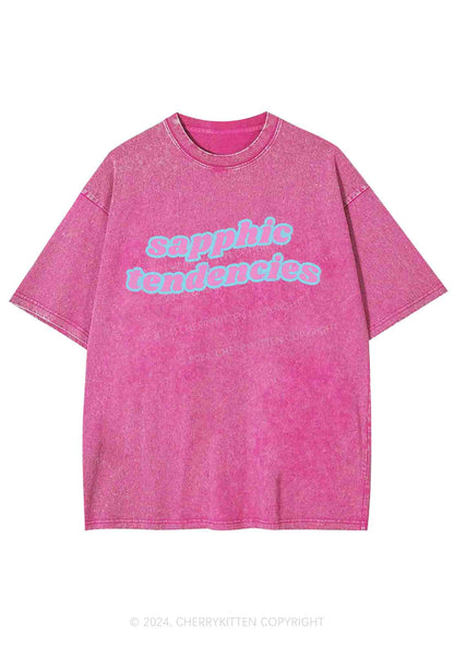Sapphic Tendencies Y2K Washed Tee Cherrykitten