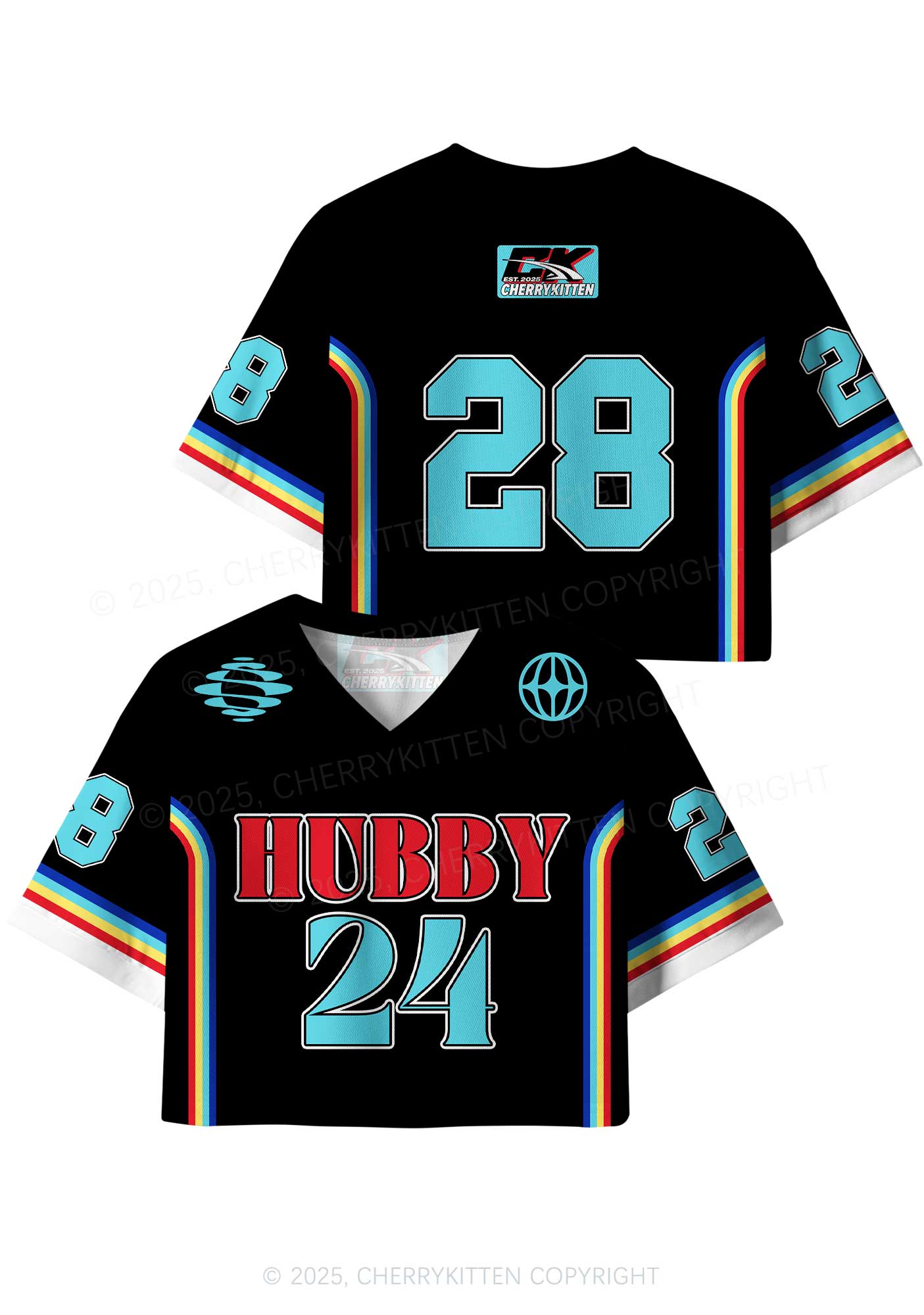 Custom Black Hubby Valentine's Day Y2K Crop Sport Jersey Shirts Cherrykitten