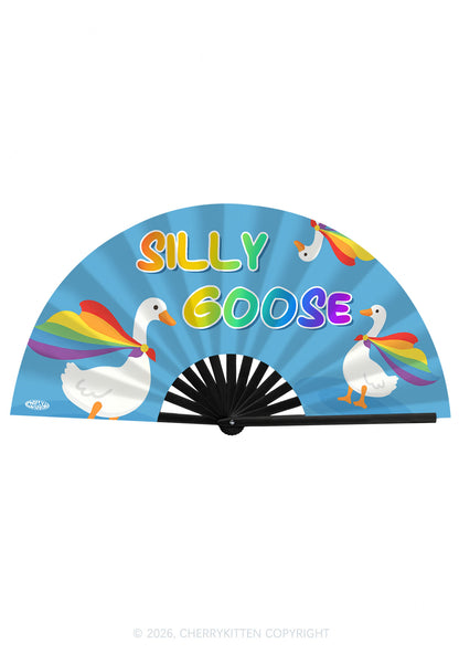 Silly Goose Pride Y2K Rave Hand Fan Cherrykitten