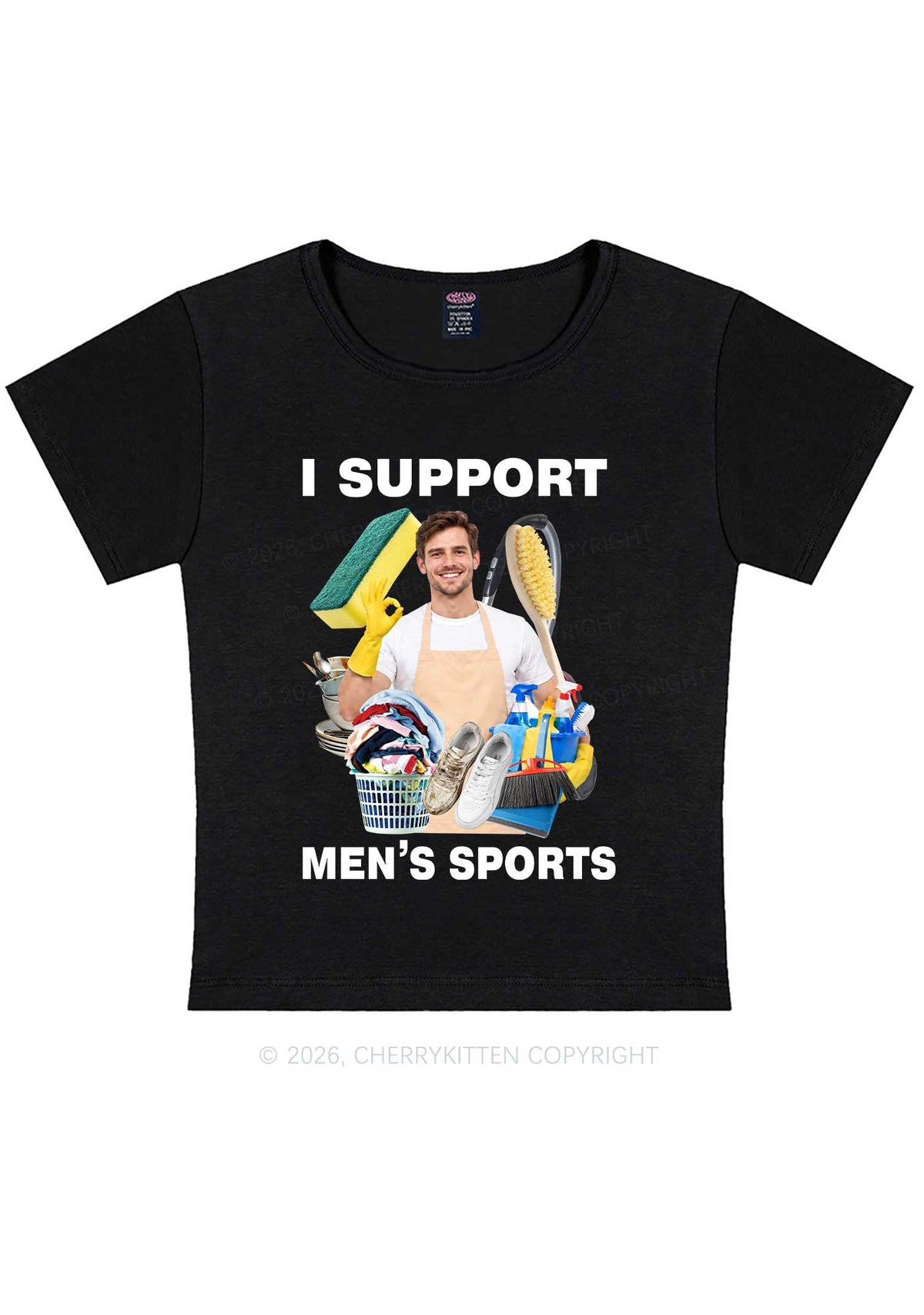 I Support Mens Sports Y2K Baby Tee Cherrykitten