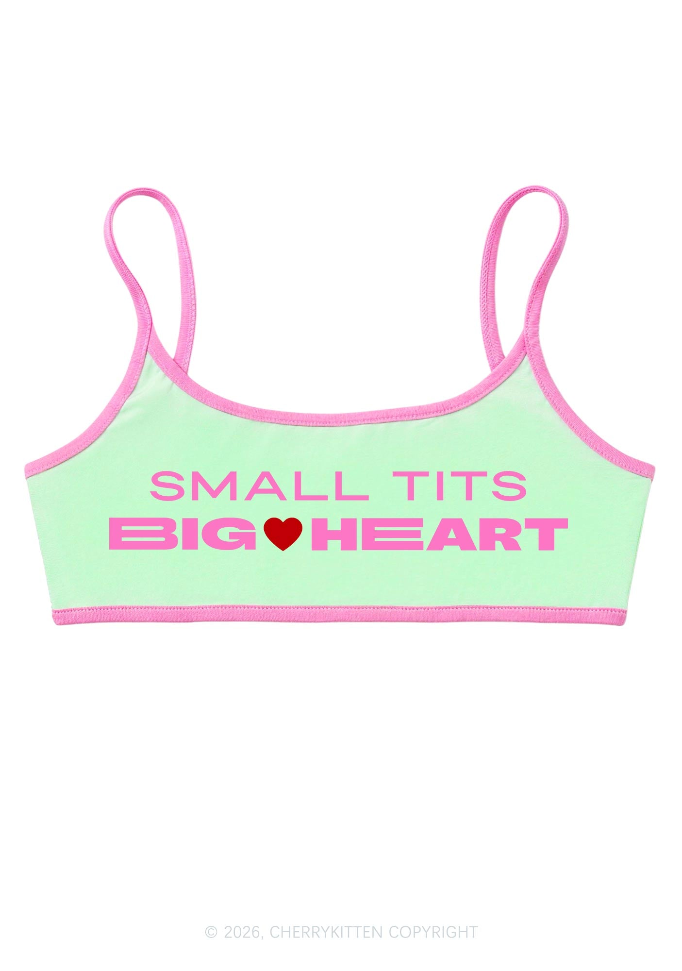 Small Txts Big Heart Y2K Super Crop Cami Cherrykitten