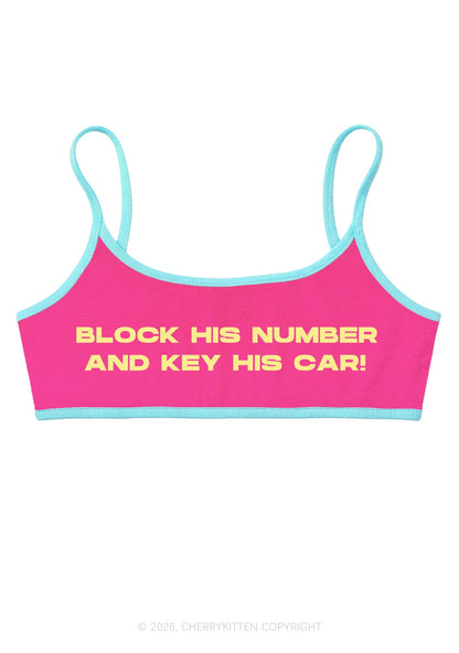 Block His Number Y2K Super Crop Cami Cherrykitten
