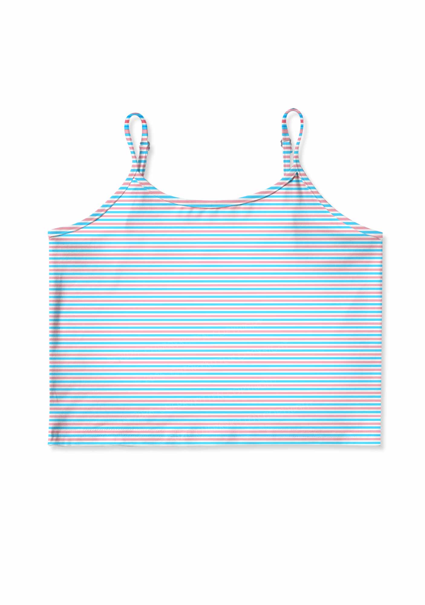 Trans Stripes Pride Y2K Print Cami Crop Top Cherrykitten