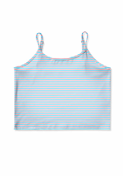 Trans Stripes Pride Y2K Print Cami Crop Top Cherrykitten
