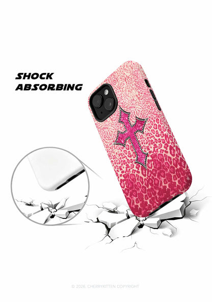 Halloween Pink Leopard Cross Y2K Phone Case Cherrykitten