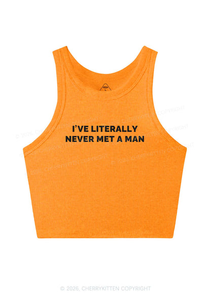 Never Met A Man Y2K Crop Tank Top Cherrykitten