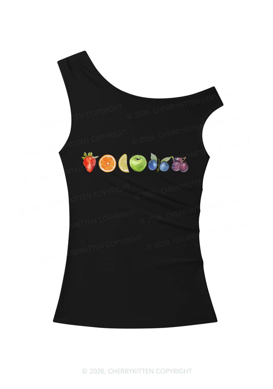 Six Fruity Pride Y2K Off Shoulder Tank Top Cherrykitten