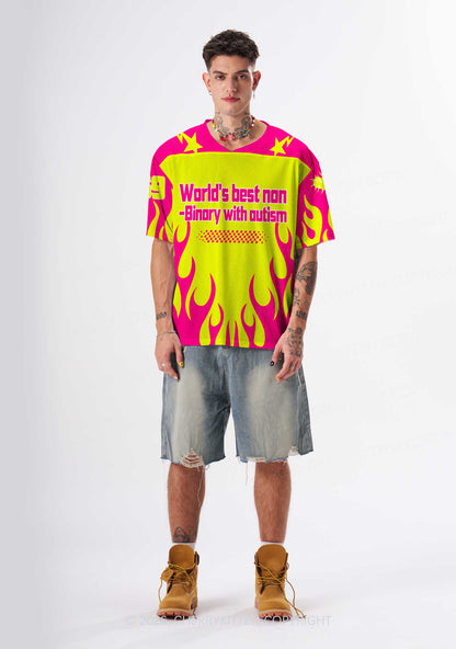 Worlds Best Nonbinary With Autism Y2K Sport Jersey Shirts Cherrykitten