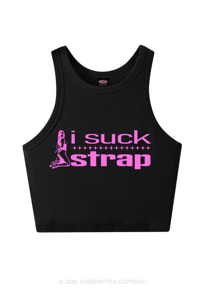 I Suck Strap Y2K Crop Tank Top Cherrykitten