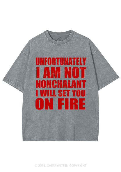 I Am Not On Fire Y2K Shirts Washed Tee Cherrykitten