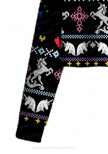 Homophobia Is Gay Pride Y2K Christmas Crop Knit Sweatshirt Cherrykitten