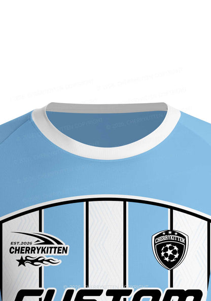 Custom Blue White Stripes Y2K Football Jersey Shirts Cherrykitten