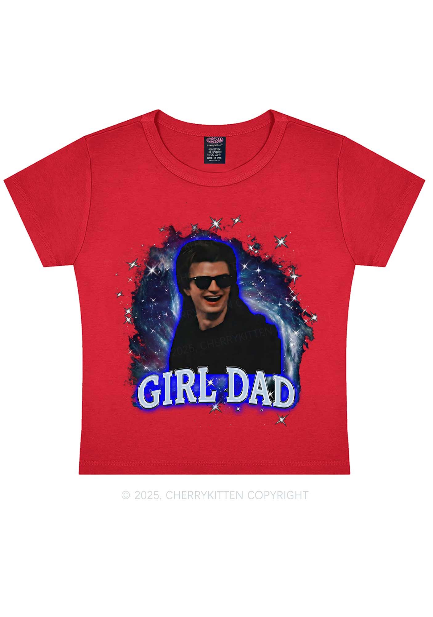 Girl Dad Starry Sky Y2K Baby Tee Cherrykitten