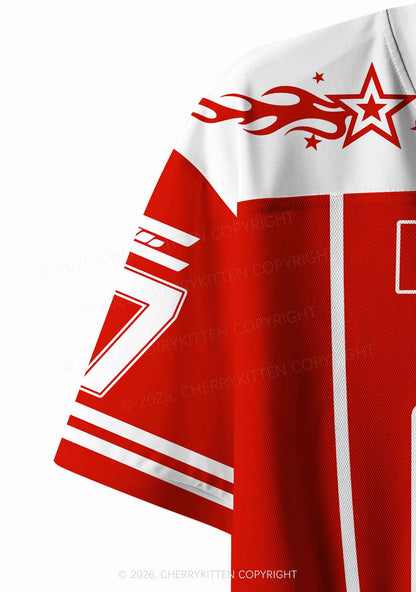 Custom Red Korean Boys Y2K Sport Jersey Shirts Cherrykitten