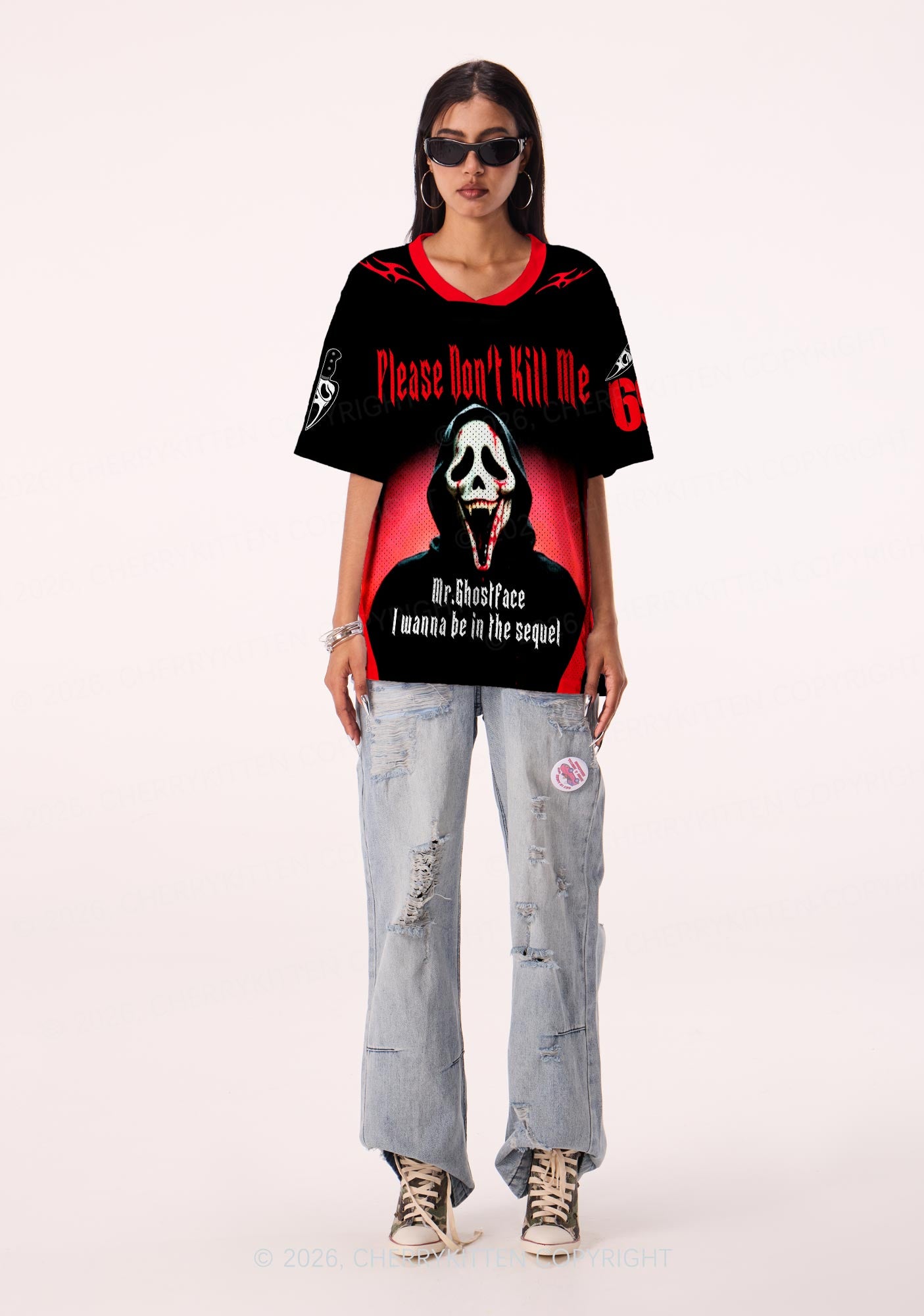 Halloween Please Dont Kill Me Y2K Sport Jersey Shirts Cherrykitten