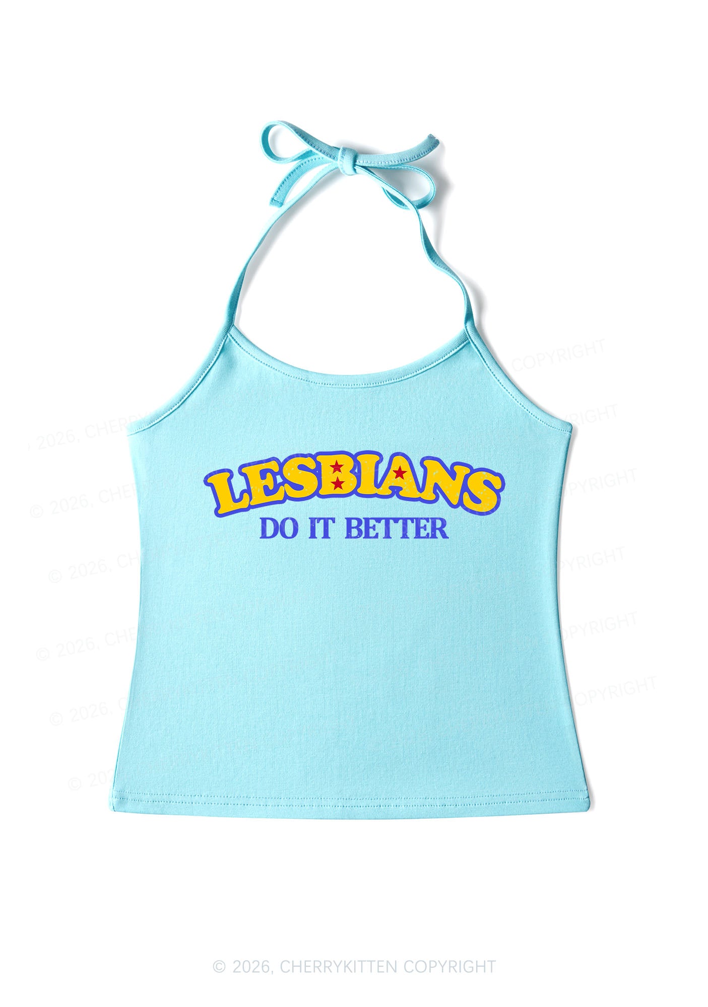 Lesbians Do It Better Pride Y2K Halter Neck Cami Cherrykitten