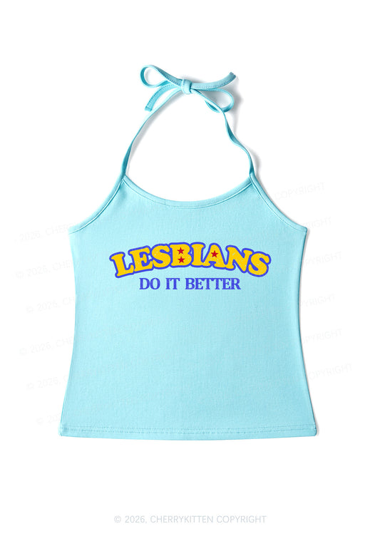 Lesbians Do It Better Pride Y2K Halter Neck Cami Cherrykitten