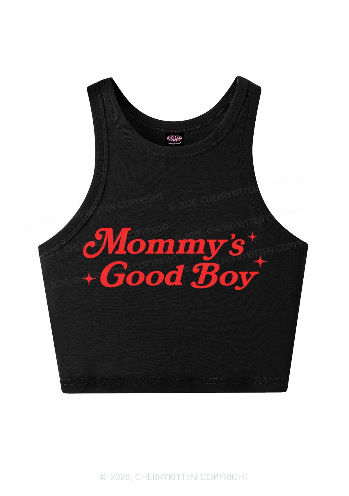 Mommys Good Boy Y2K Crop Tank Top Cherrykitten