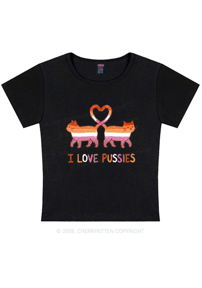 I Love Puxxies Pride Y2K Baby Tee Cherrykitten