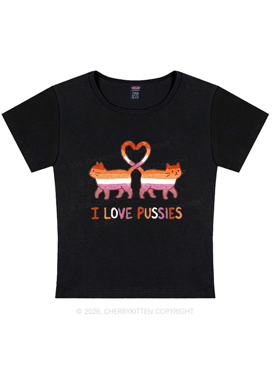 I Love Puxxies Pride Y2K Baby Tee Cherrykitten