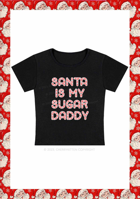 Santa Sugar Daddy Christmas Y2K Baby Tee Cherrykitten