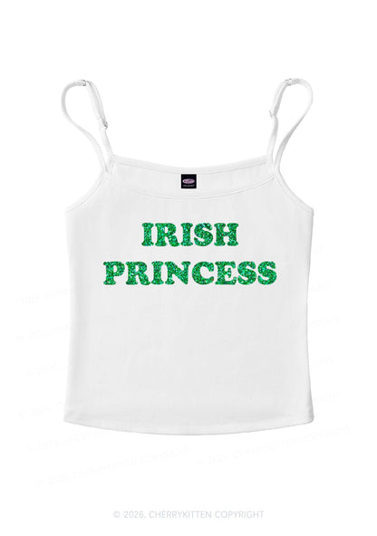 Glitter Irish Princess St Patricks Y2K Spaghetti Strap Cami Cherrykitten