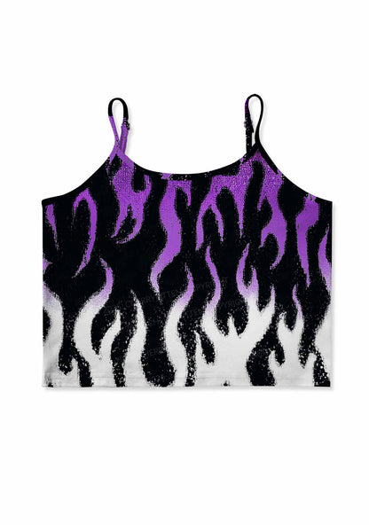 Asexual Flame Pride Y2K Print Cami Crop Top Cherrykitten