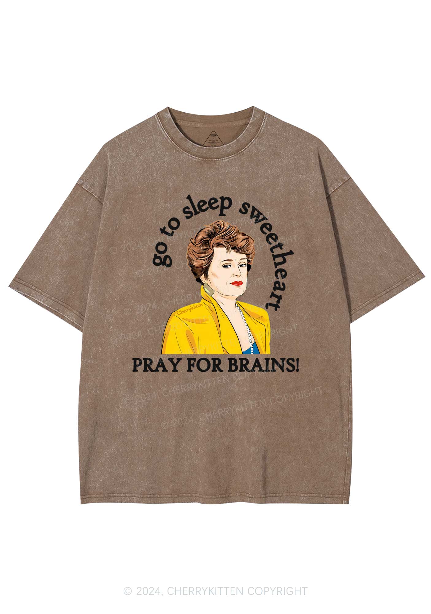 Pray For Brains Y2K Washed Tee Cherrykitten