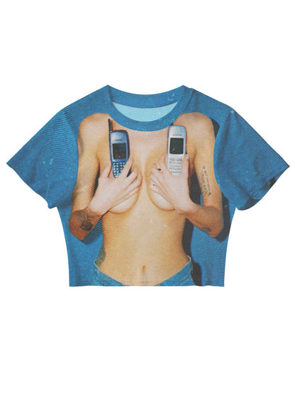 Phone Txts Y2K Mesh Crop Top Cherrykitten