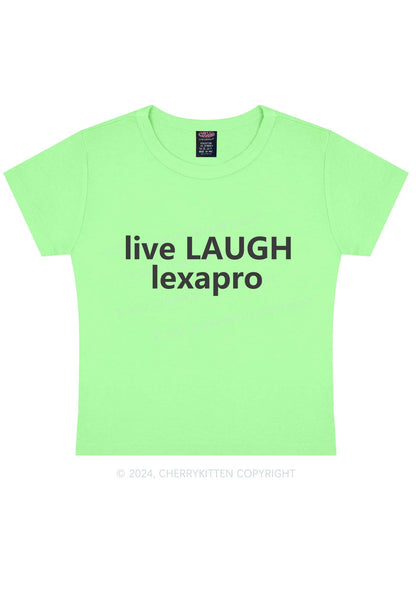 Live Laugh Lexapro Y2K Baby Tee Cherrykitten