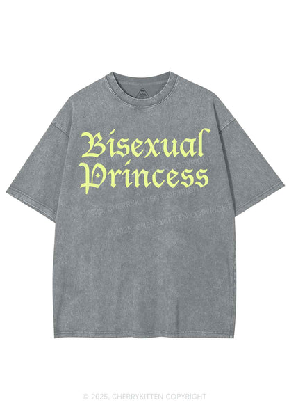 Bisexual Princess Pride Y2K Shirts Washed Tee Cherrykitten