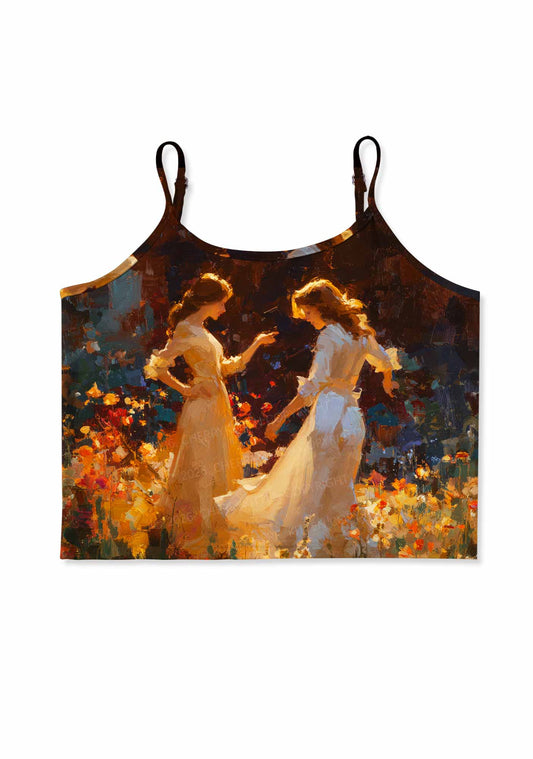 Dancing In Garden Pride Y2K Print Cami Crop Top Cherrykitten