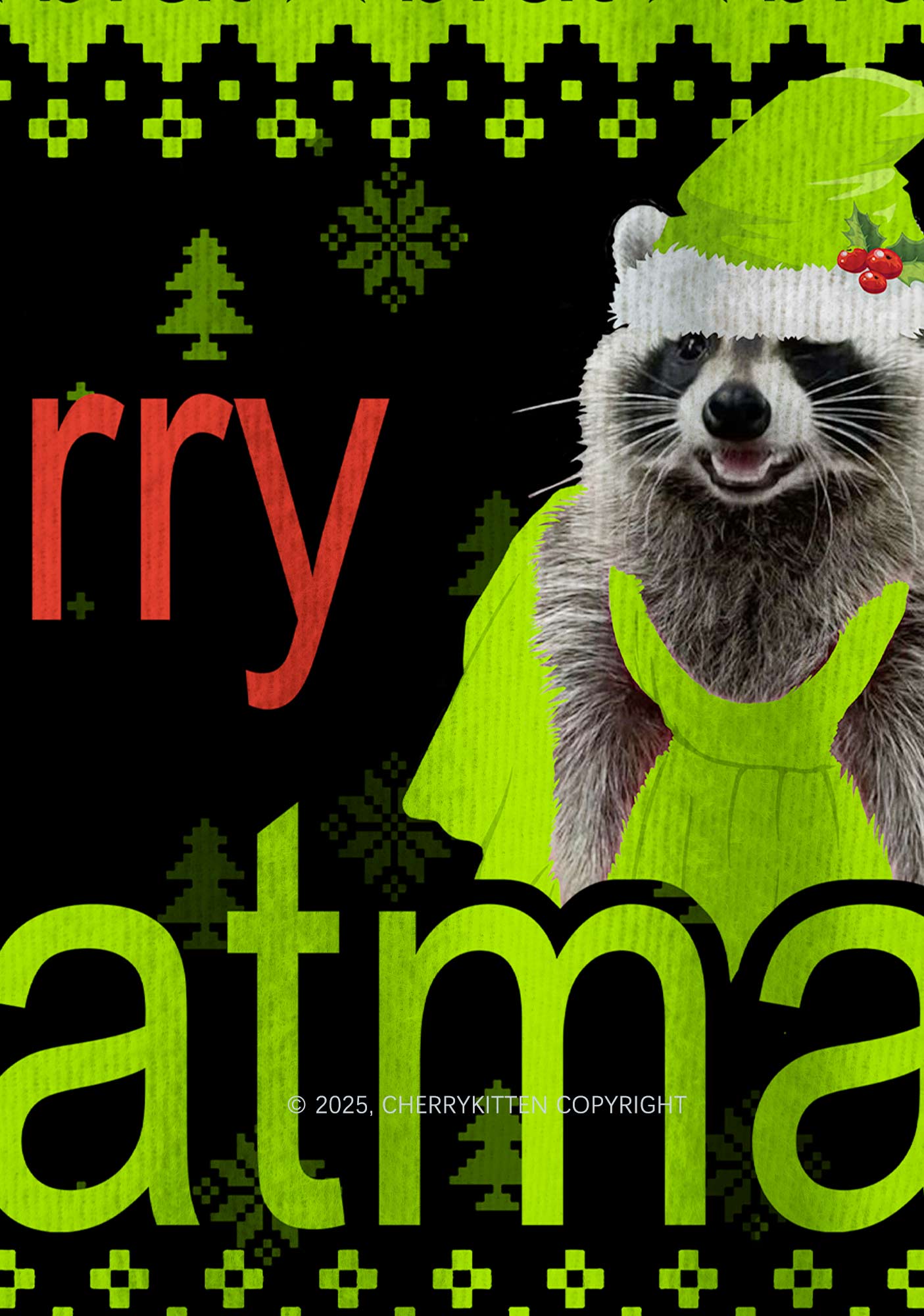 Merry Bratmas Y2K Christmas Knit Sweatshirt Cherrykitten