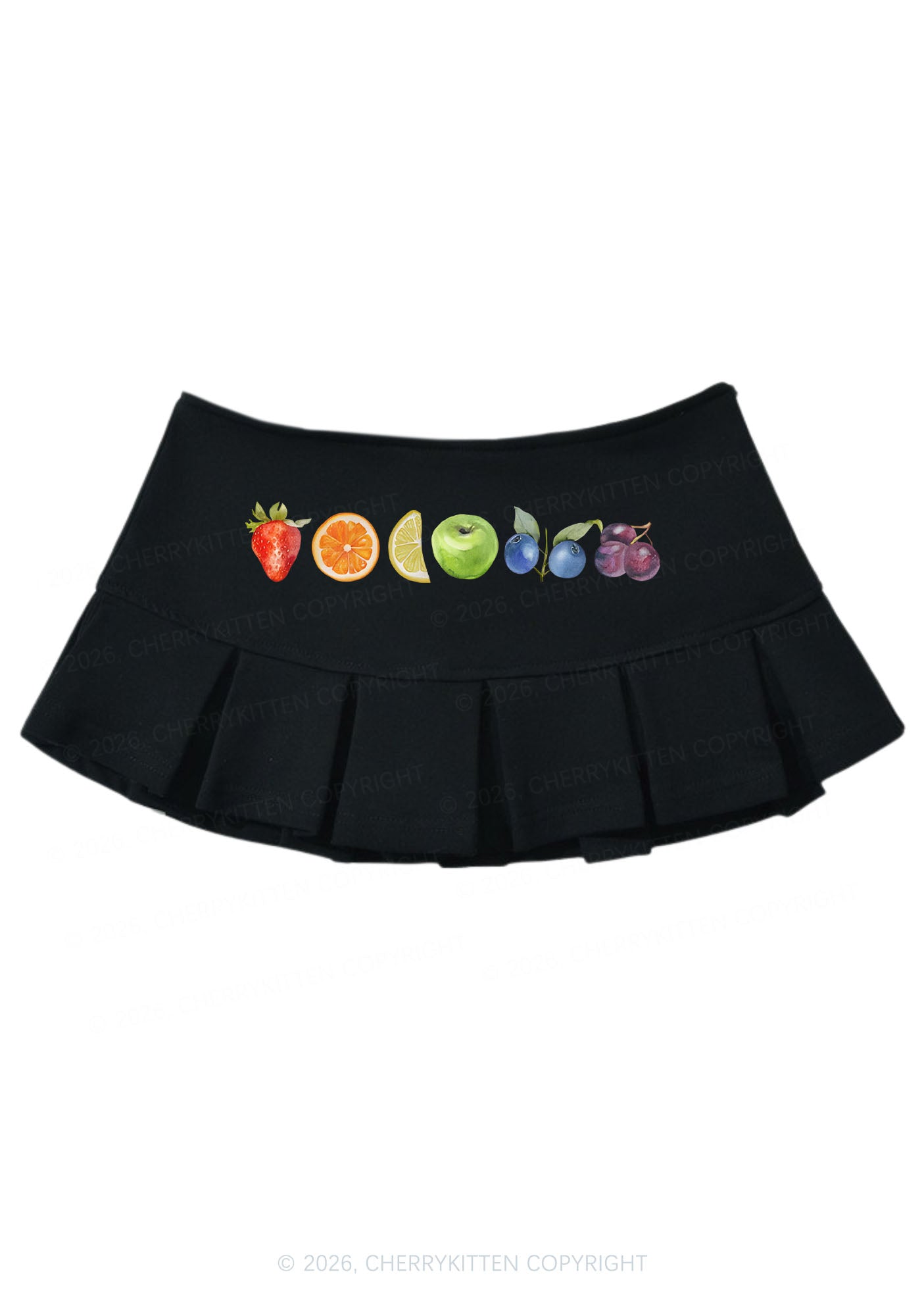 Six Fruity Pride Y2K Mini Pleated Skirts Cherrykitten