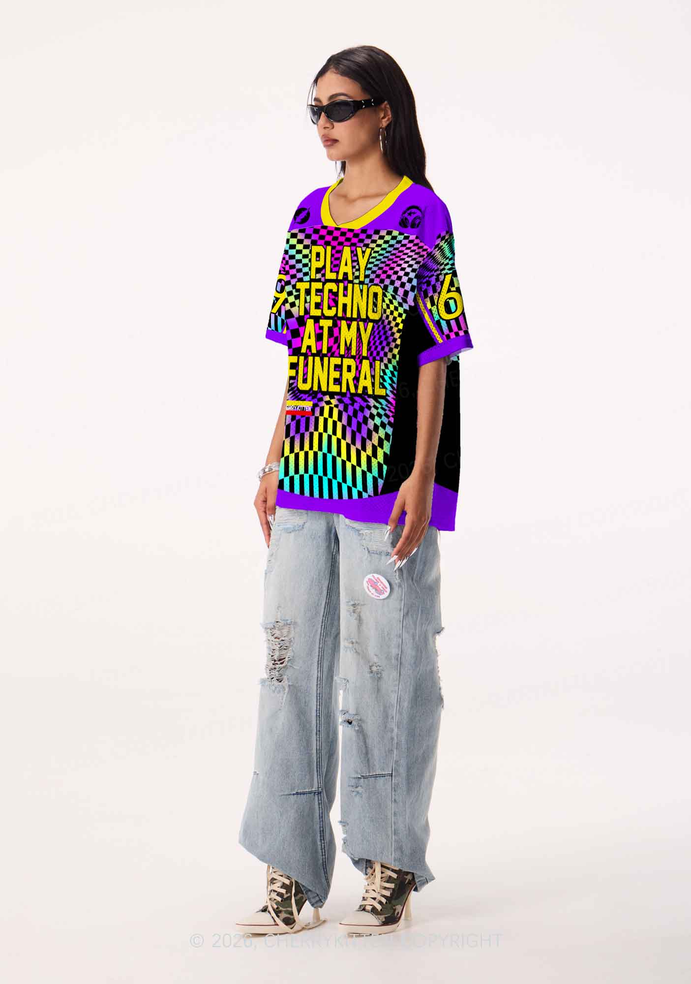 Play Techno At My Funeral Y2K Sport Jersey Shirts Cherrykitten
