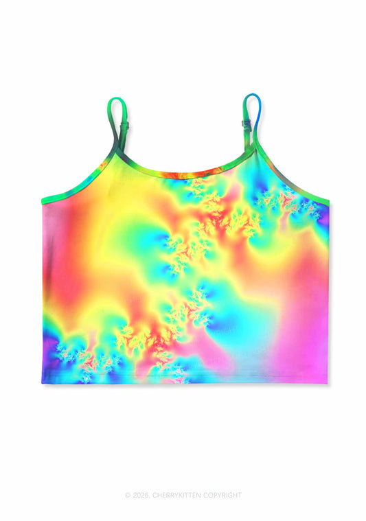 Rainbow Thermal Pride Y2K Print Cami Crop Top Cherrykitten