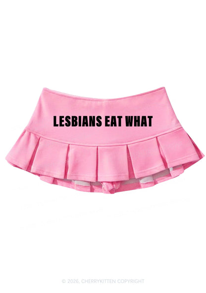 Lesbians Eat What Pride Y2K Mini Pleated Skirts Cherrykitten