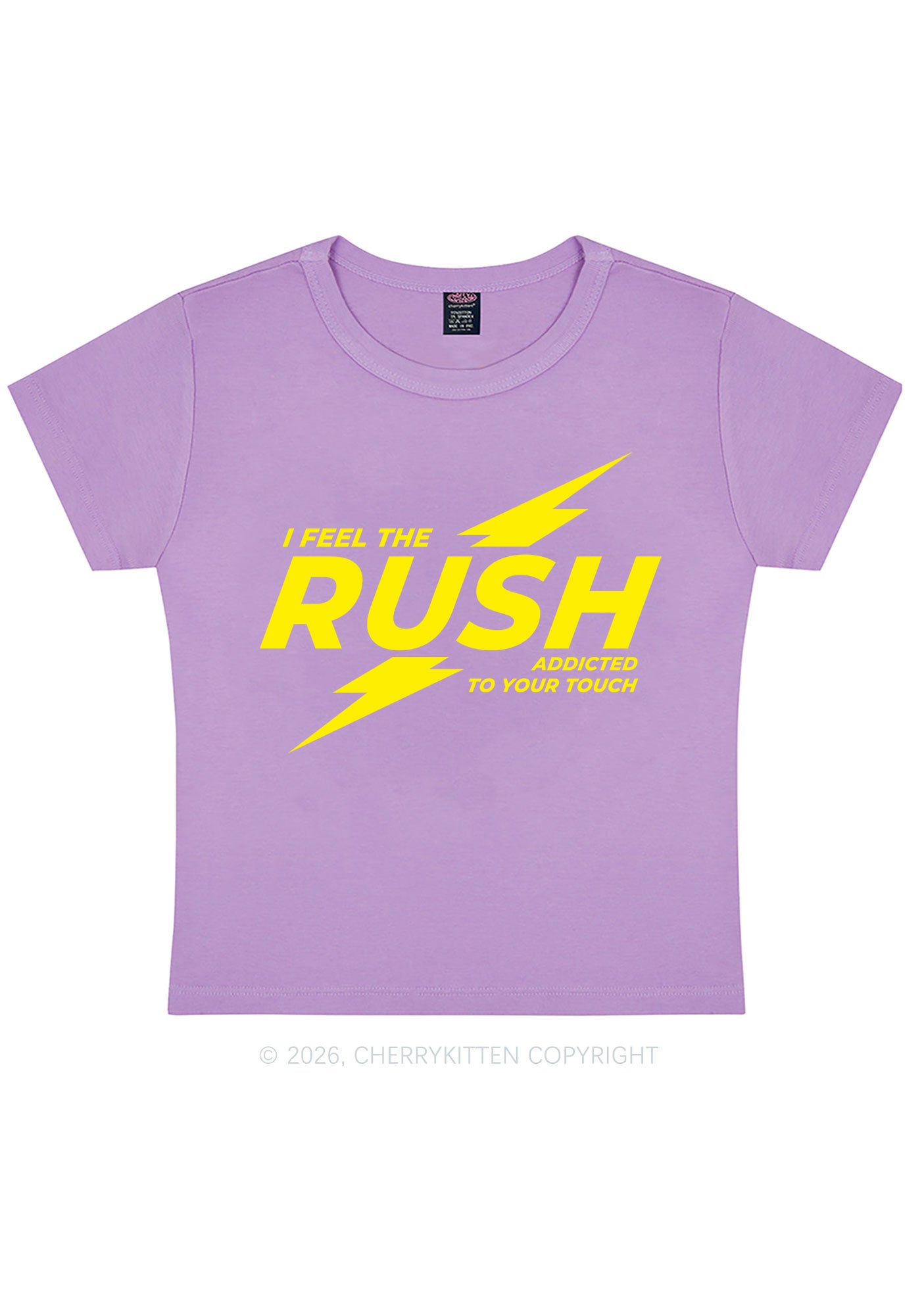I Feel The Rush Y2K Baby Tee Cherrykitten