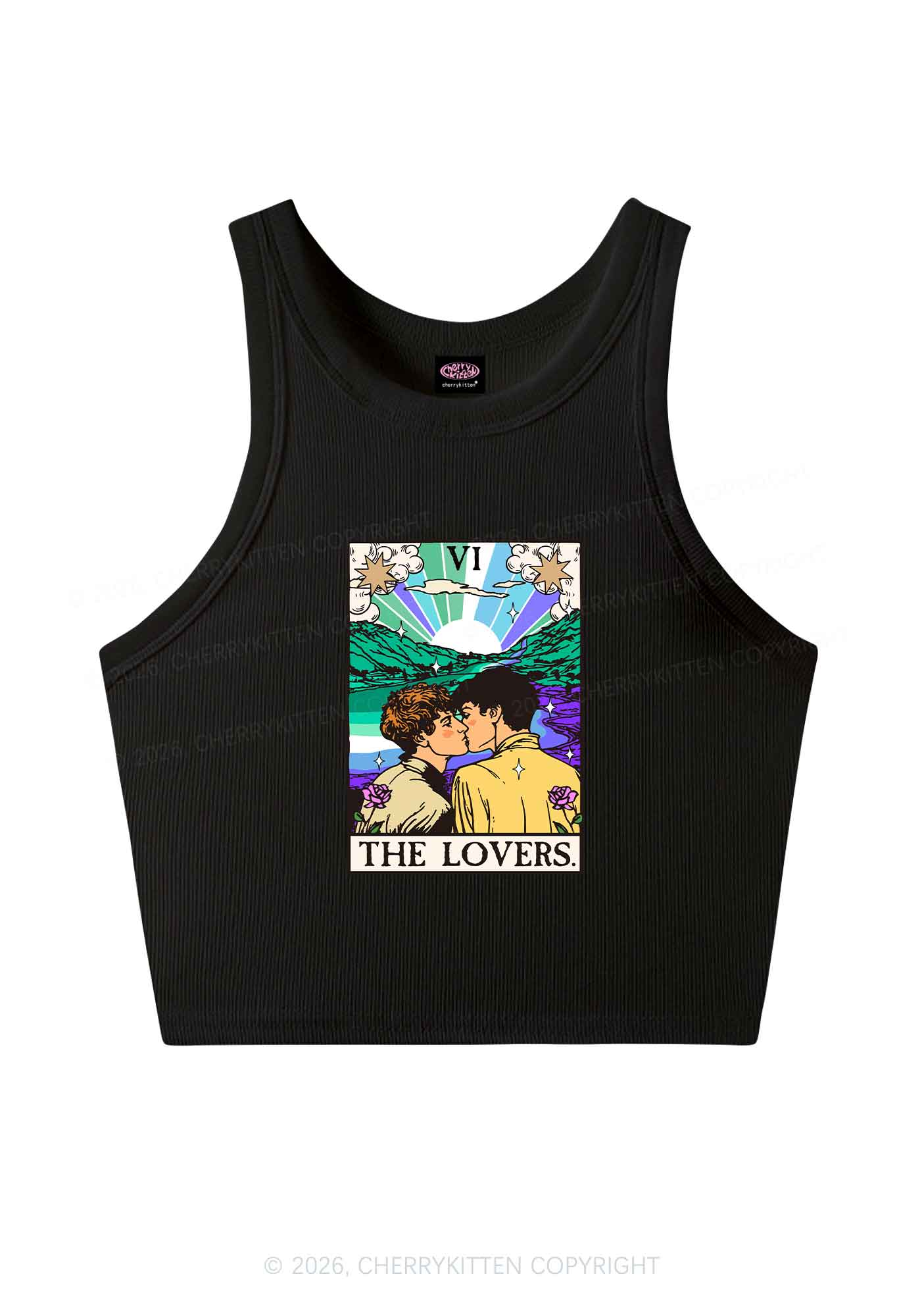 The Gay Lovers Pride Y2K Crop Tank Top Cherrykitten