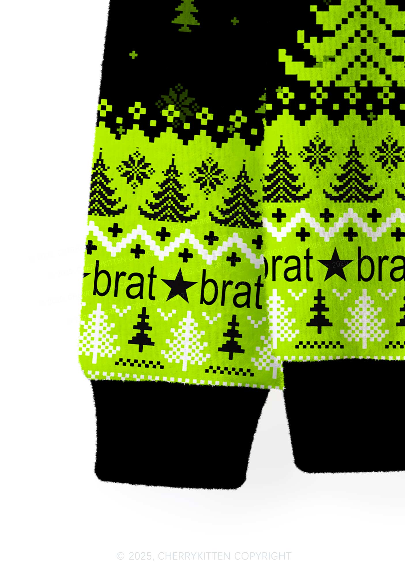 Christmas Is Brat Y2K Christmas Cardigan Knit Sweatshirt Cherrykitten