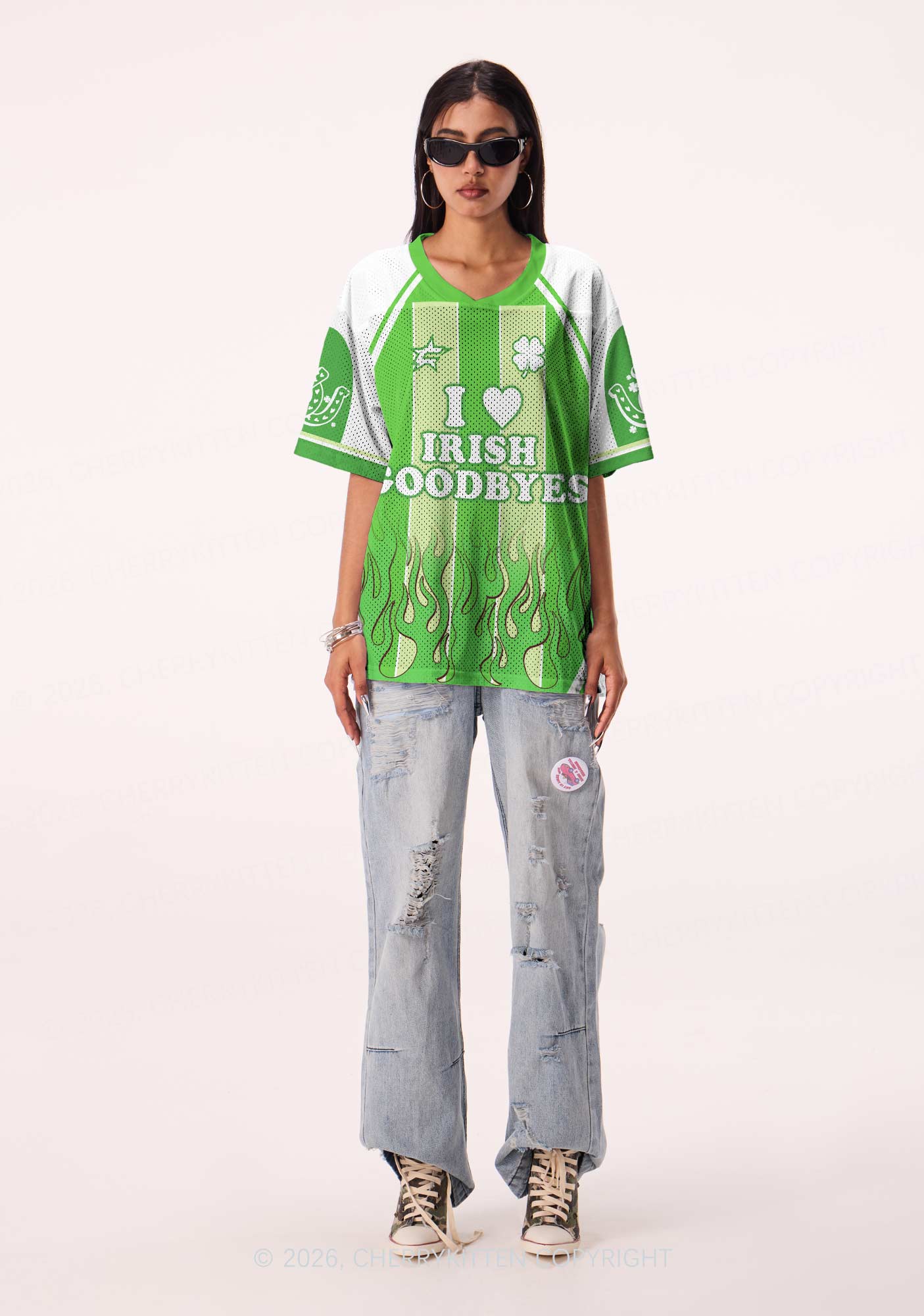Custom I Love Irish Goodbyes St Patricks Y2K Sport Jersey Shirts Cherrykitten