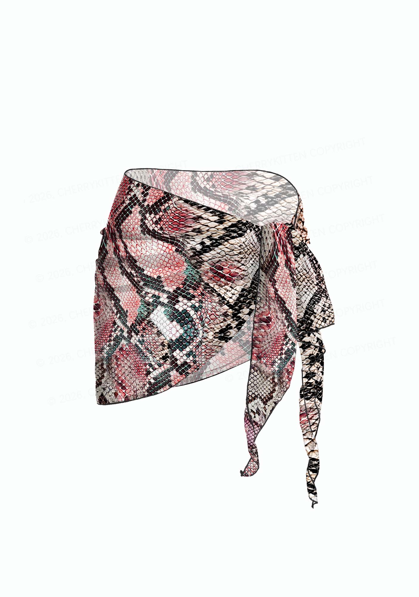 Snake Skin Pattern Y2K Print Bikini Set Cherrykitten