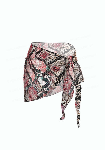 Snake Skin Pattern Y2K Print Bikini Set Cherrykitten