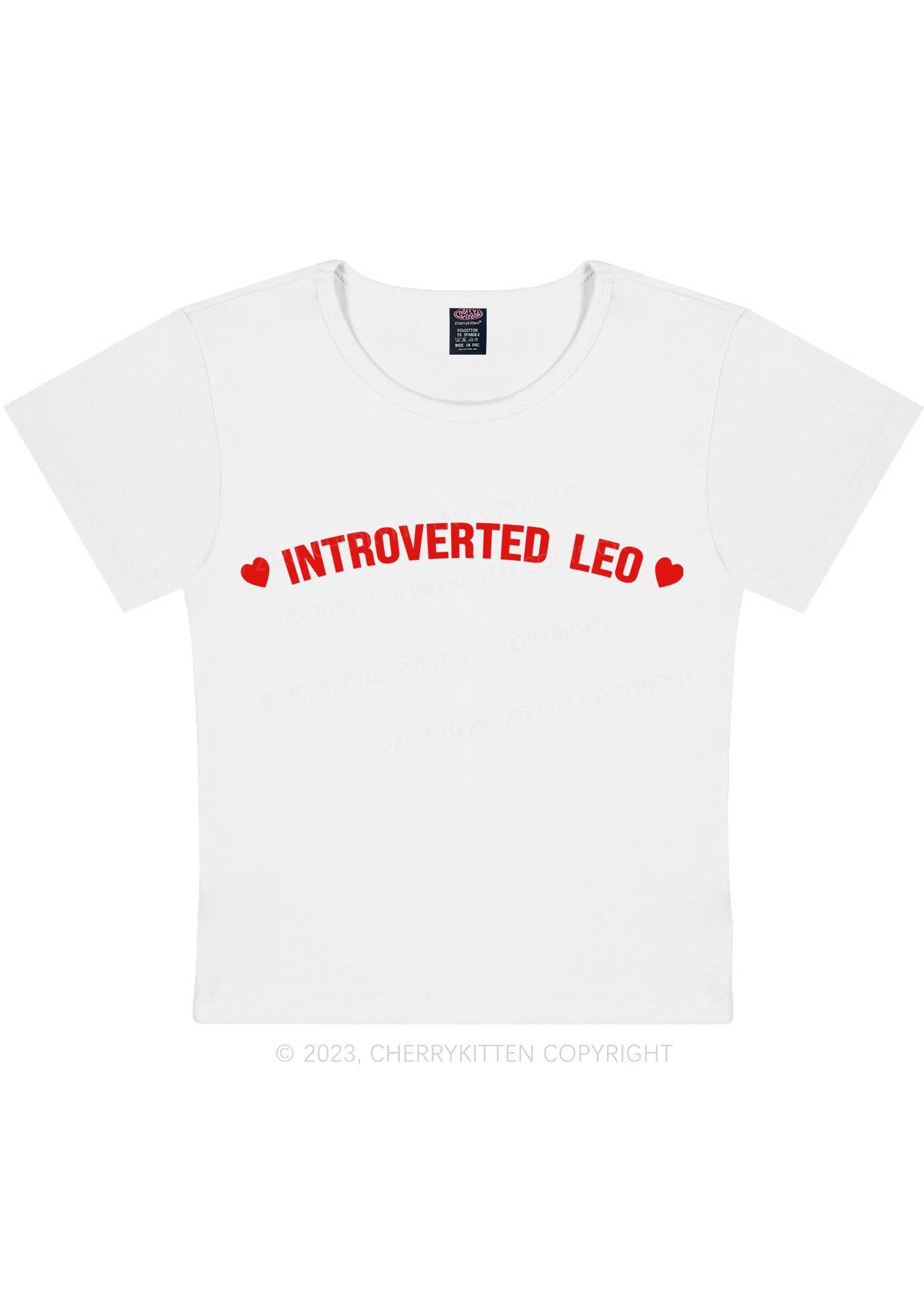 Curvy Introverted Leo Y2K Baby Tee Cherrykitten