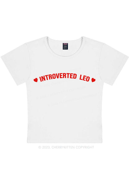 Curvy Introverted Leo Y2K Baby Tee Cherrykitten
