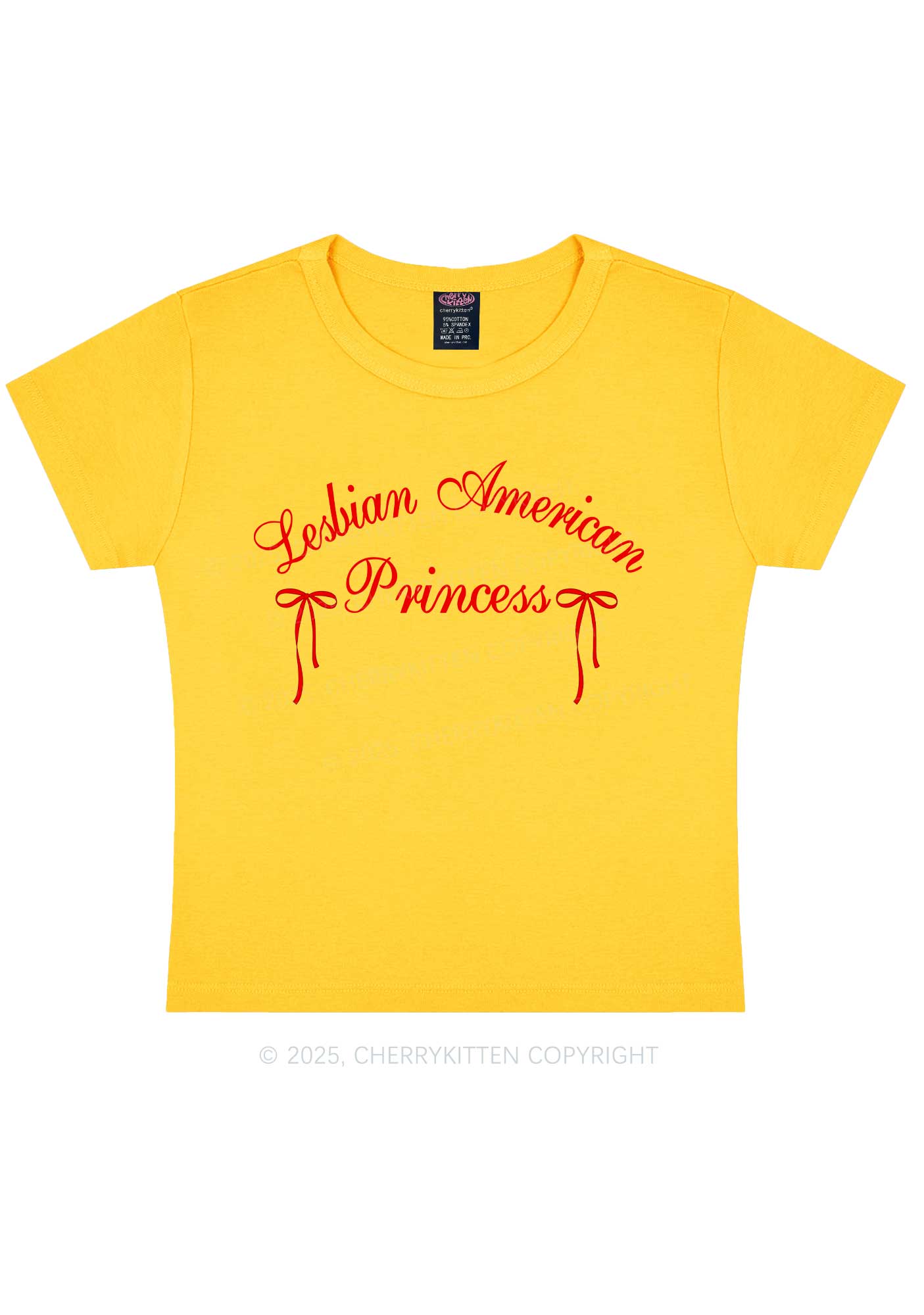 Lesbian American Princess Y2K Baby Tee Cherrykitten