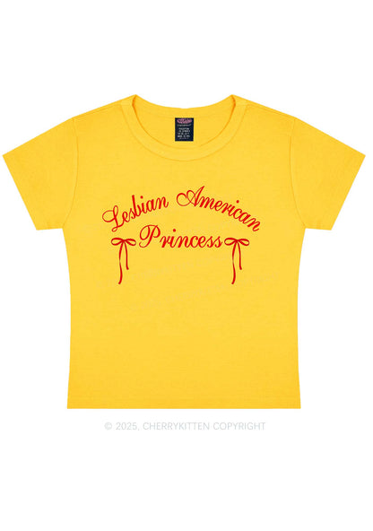 Lesbian American Princess Y2K Baby Tee Cherrykitten