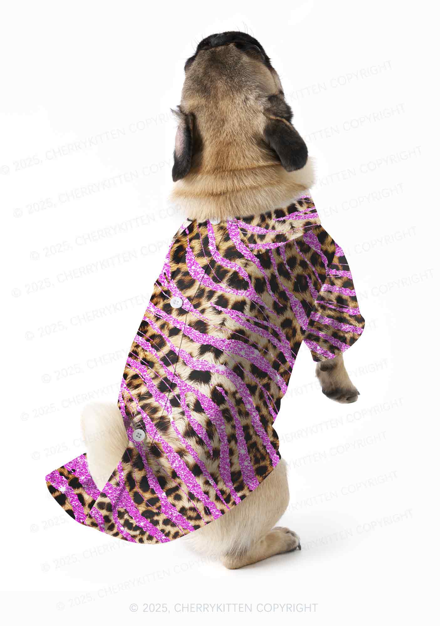 Sparkle Pink Leopard Y2K Pet Shirts Cherrykitten