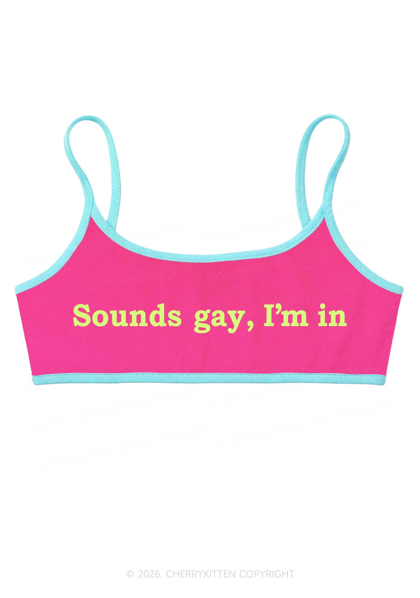 Sounds Gay Pride Y2K Super Crop Cami Cherrykitten