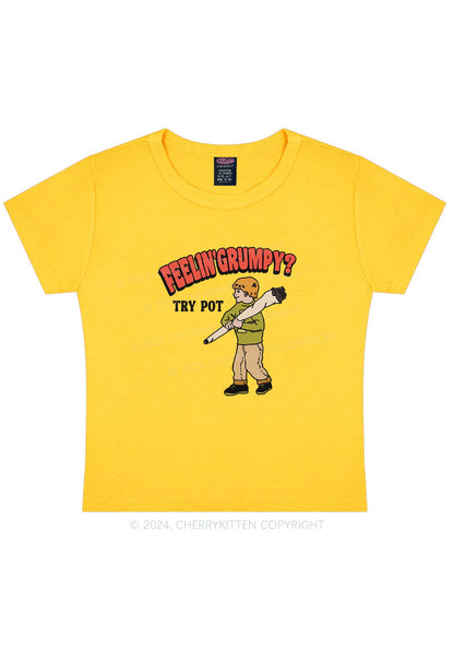 Feelin' Grumpy Y2K Baby Tee Cherrykitten